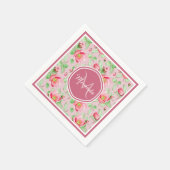 Sweet Pink Apfelblüte mit Monogramm Serviette (Ecke)