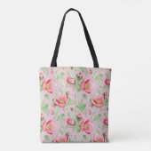 Sweet Pink Apfelblüte mit Monogramm Tasche (Rückseite)