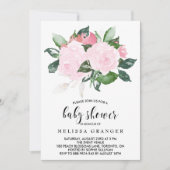 Sweet Pink Aquarell Rose Kinderdusche Einladung (Vorderseite)