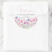 Sweet Pink Baby in Bloom Wildblume Babydusche Runder Aufkleber (Tasche)