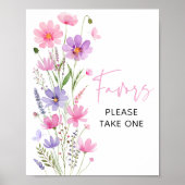 Sweet Pink Baby in Bloom Wildblume Favoriten Zeich Poster (Vorne)