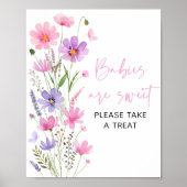 Sweet Pink Baby in Bloom Wildblume Leckereien Unte Poster (Vorne)