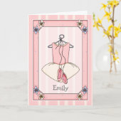 Sweet Pink Ballet Personalisiert Grußkarte Karte (Gelbe Blume)