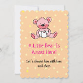 Sweet Pink Bear Baby Dusche Design laden ein Save The Date (Vorderseite)
