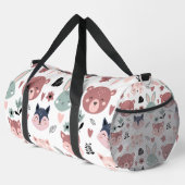 Sweet Pink Bear Fox And Bunny Forest Duffle Bag (Rechte Ecke)