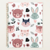 Sweet Pink Bear Fox And Bunny Forest Planer (Vorderseite)