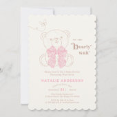 Sweet Pink Bear wir können frühzeitig abwarten Bab Einladung (Vorderseite)
