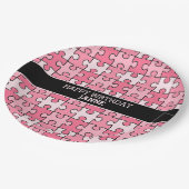 Sweet Pink Black Girly Puzzle Stücke Pappteller (Schrägansicht)