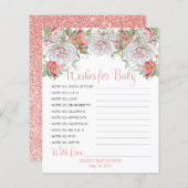 Sweet Pink Blooms Pink Girl Dusche Wünsche für Bab (Vorne/Hinten)