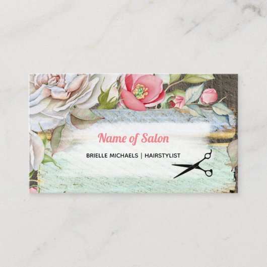 Sweet Pink Blossom Blumenhaar Schönheitssalon Visitenkarte (Vorderseite)