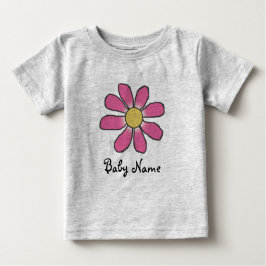 Sweet Pink Blume mit dem Namen des Babys Baby T-shirt