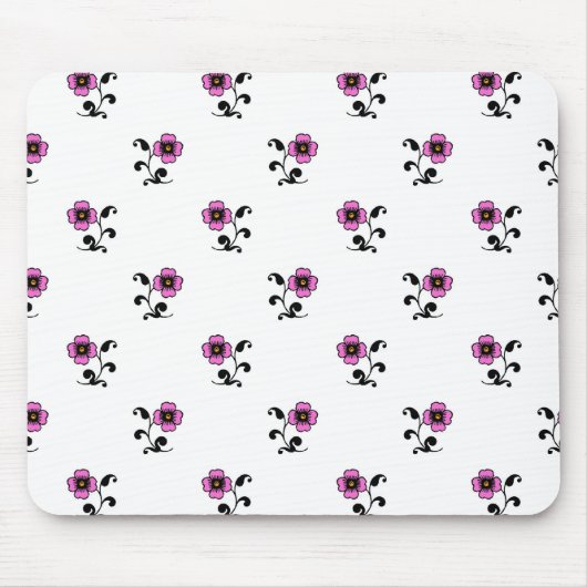 Sweet Pink Blume Muster Mousepad (Vorne)