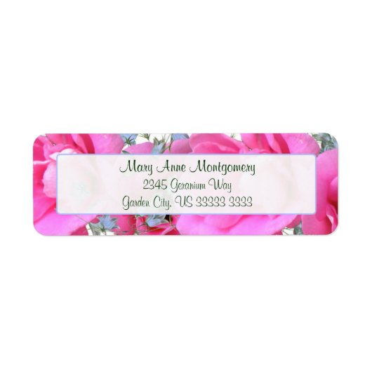 Sweet Pink Blume Rücksendeadressen-Aufkleber (Vorne)