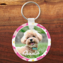 Sweet Pink Blumenmuster Personalisiertes Pet-Foto