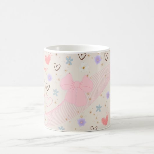 Sweet Pink Bow Aesthetic Mug | Kawaii Cute Pastel  Kaffeetasse (Mittel)