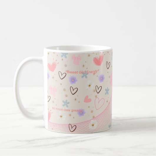 Sweet Pink Bow Aesthetic Mug | Kawaii Cute Pastel  Kaffeetasse (Links)