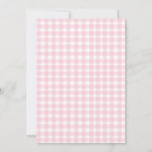 Sweet Pink Bow Gingham Arch Girl Babydusche Einladung (Rückseite)