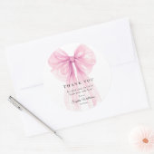 Sweet Pink Bow Party Stickers - Watercolor Ribbon (Umschlag)