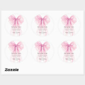 Sweet Pink Bow Party Stickers - Watercolor Ribbon (Blatt)