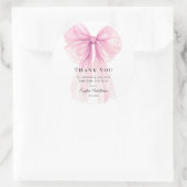 Sweet Pink Bow Party Stickers - Watercolor Ribbon (Tasche)