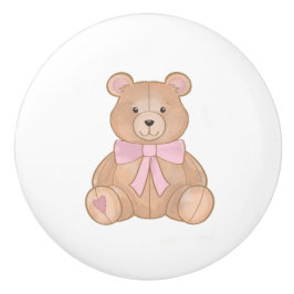 Sweet Pink Bow Teddy Kinderzimmer Kid Room Keramikknauf