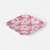 Sweet Pink Bows Paper Plate Pappteller (Gewinkelt)