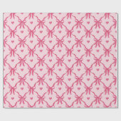 Sweet Pink Bows Wrapping Paper Geschenkpapier (Flach)