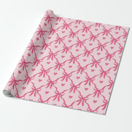 Sweet Pink Bows Wrapping Paper Geschenkpapier