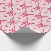 Sweet Pink Bows Wrapping Paper Geschenkpapier (Ecke)