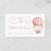 Sweet Pink Bunny in Balloon Diaper Raffle Begleitkarte (Vorderseite)