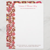 Sweet Pink Candy Daisies Blume Girly Pattern Fun Briefbogen (Vorne/Hinten)