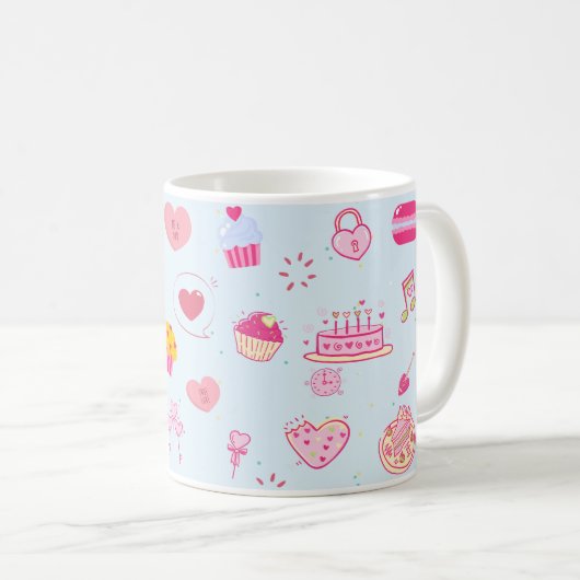 Sweet Pink Candy Lover Kaffeetasse (VorderseiteRechts)