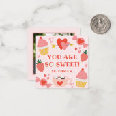 Sweet Pink Candy Valentine's Classroom Fotokarte Mitteilungskarte (Vorderseite/Rückseite Beispiel)