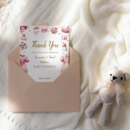 Sweet Pink Charming Baby Dusche Blüte Dankeskarte