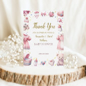 Sweet Pink Charming Baby Dusche Blüte Dankeskarte