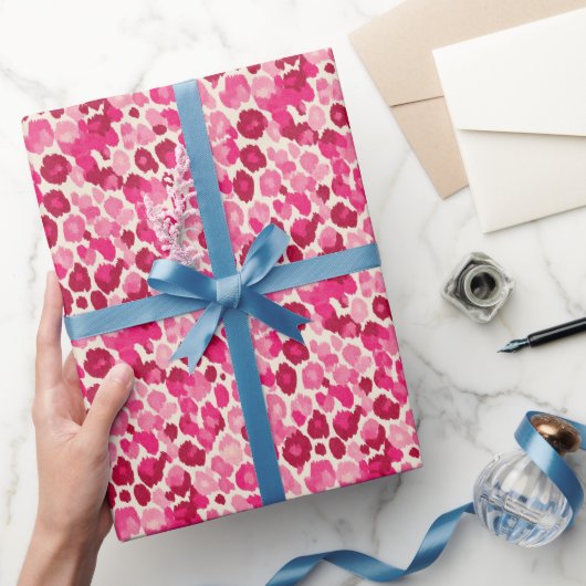 Sweet Pink Cheetah Chic Wrapping Paper Roll Geschenkpapier (Schenken)