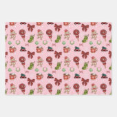 Sweet Pink Christmas Gift Wrap Paper Geschenkpapier Set (Vorderseite 3)