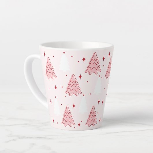 Sweet Pink Christmas Tree Latte Tasse (Linke Ecke)