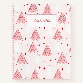 Sweet Pink Christmas Tree Spiral Notebook Notizblock