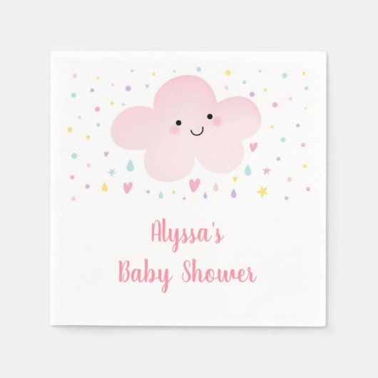 Sweet Pink Cloud Baby Sprinkle Serviette (Vorderseite)