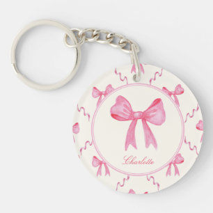 Sweet Pink Coquette Bow Acrylic Schlüsselanhänger