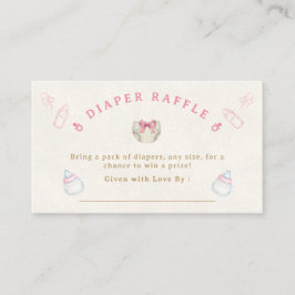 Sweet Pink Coquette Diaper Raffle Baby Shower Begleitkarte