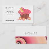 Sweet Pink Cupcake Design Visitenkarte (Vorne/Hinten)