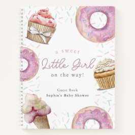 Sweet Pink Cupcake & Donut Baby Shower Gästebuch Notizblock