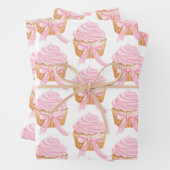 Sweet Pink Cupcake Geschenk Wrap Niedlich & feierl Geschenkpapier Set (Beispiel)