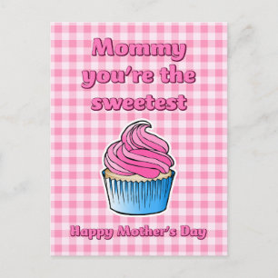 Sweet Pink Cupcake Mütter Tag Postkarte