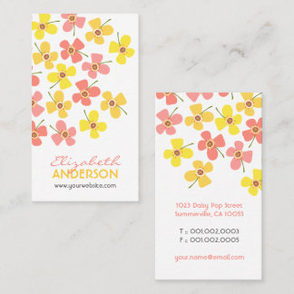 Sweet Pink Daisies Pop Sommer Blume Whimsical Visitenkarte