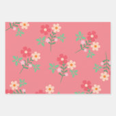 Sweet Pink Daisy Bouquet Retro Muster Geschenkpapier Set (Vorderseite 2)