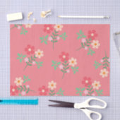 Sweet Pink Daisy Bouquet Retro Muster Seidenpapier (Handwerk)