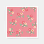Sweet Pink Daisy Bouquet Retro Muster Serviette (Vorderseite)